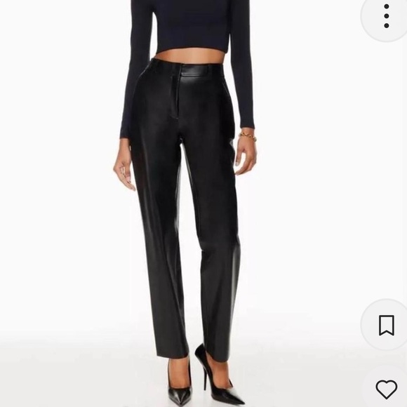 Aritzia Babaton Mid rise vegan leather pants - Picture 1 of 7